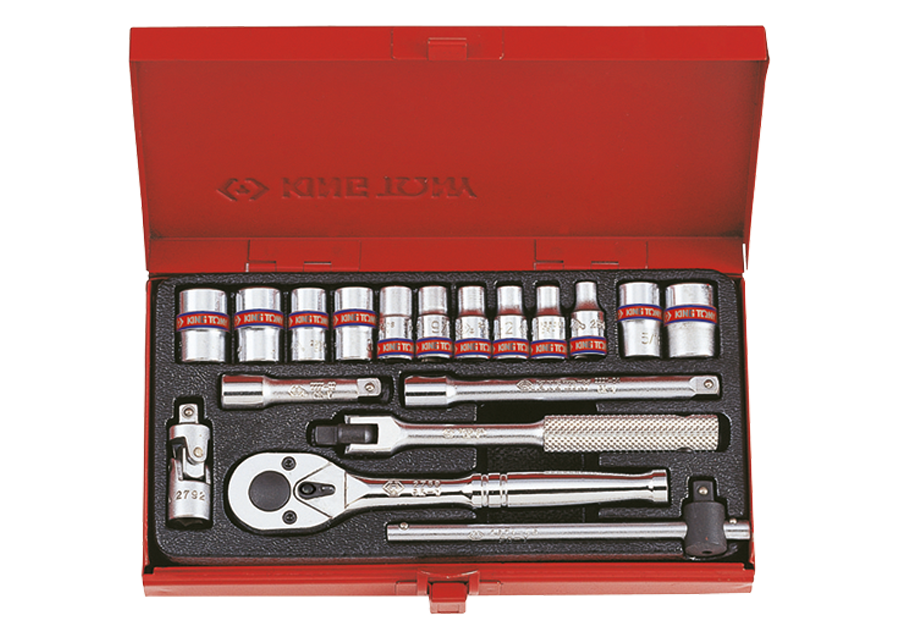 Zestaw nasadek 1/4'' krótkie 18 części 5/32''-1/2''
