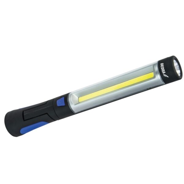 Latarka AKU. 3W COB LED+3W zasilacz USB na 230V i 12V