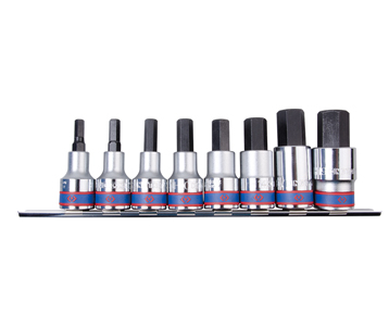 Zestaw nasadek z końcówką HEX 1/2'' 9 CZ. krótkie 6 - 19mm