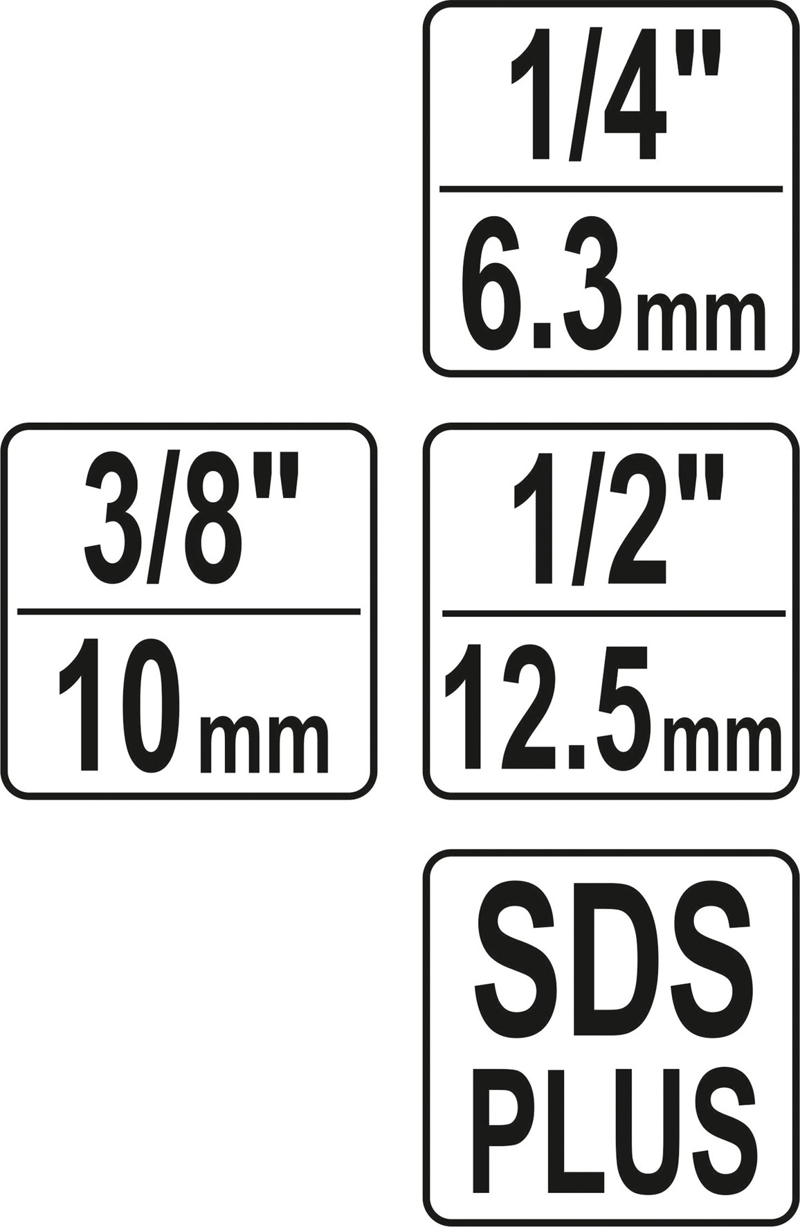 Adapter SDS plus do nasadek 1/4'', 3/8'', 1/2''