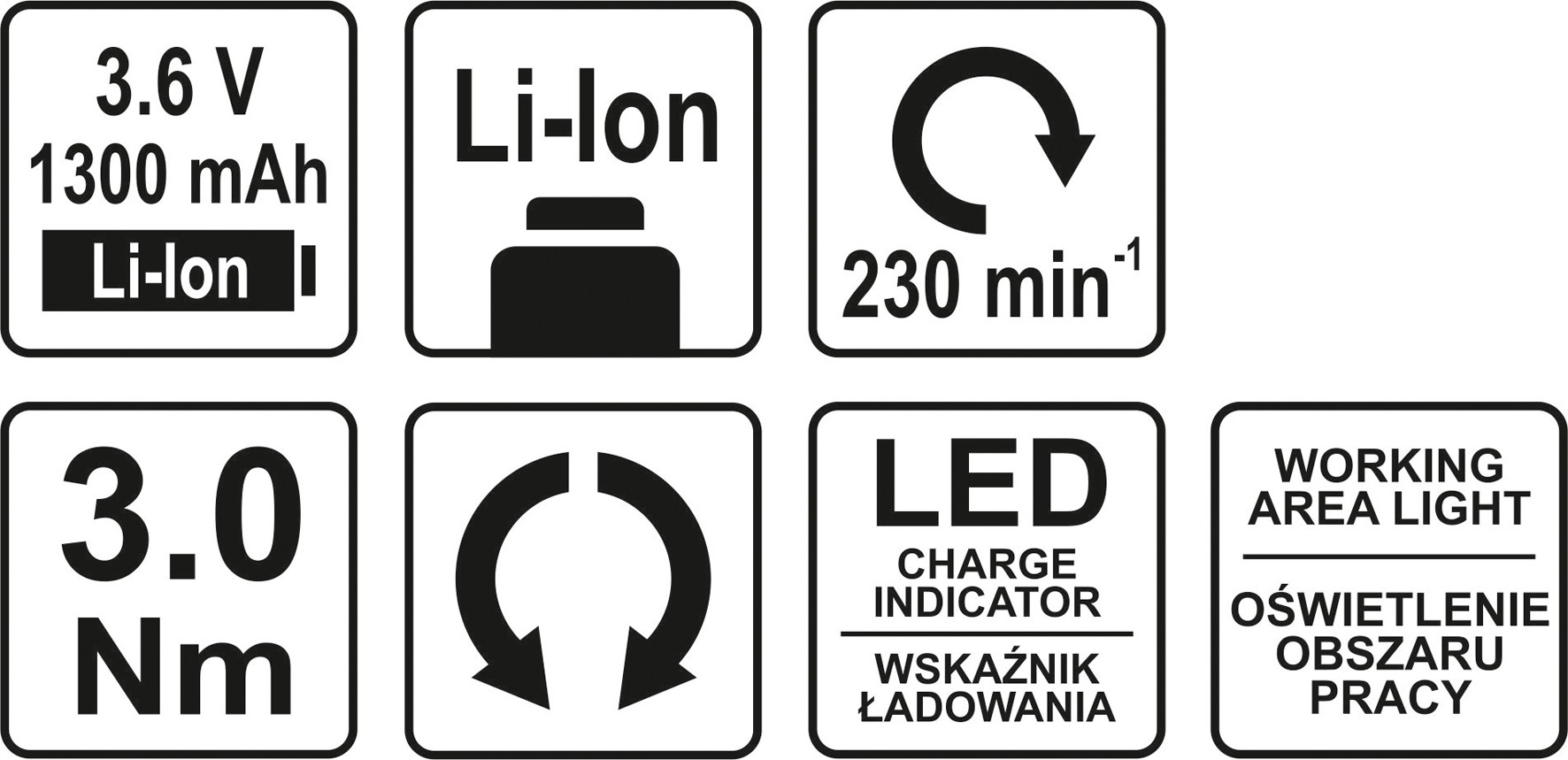Wkrętak akumulatorowy 3.6V 1.3 AH