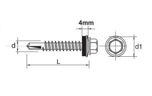 Wkręt samowiertny impax z epdm #3.0mm RAL9006 4.8*22mm