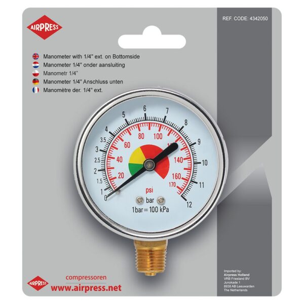 Manometr 1/4'' dolny gwint
