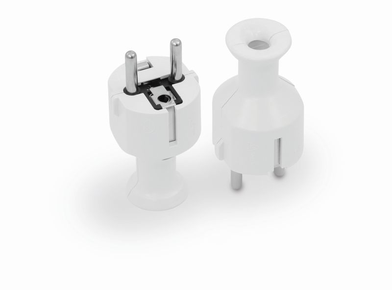 Wtyczka prosta rozbieralna uni-schuko, 2P+Z 16A, 250V biała