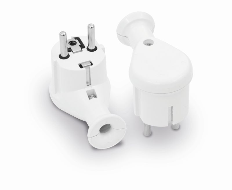 Wtyczka kątowa rozbieralna uni-schuko, 2P+Z 16A, 250V biała