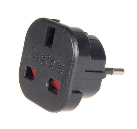 Adapter wtyczka polska gniazdo angielskie czarne EL-0174-BK