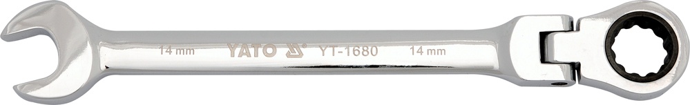 Klucz płasko-oczkowy z grzechotką i przegubem 13mm