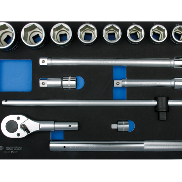 Wkład-zestaw nasadek 3/4''14 CZ. krótkie 6-KĄT. 33-50mm +ACC