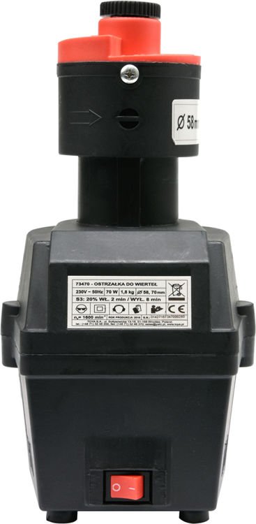 Ostrzałka do wierteł 3-16mm 70W, 2 przystawki i tarcze