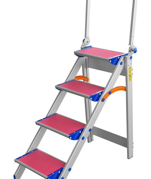 Schodki składane 93cm 4 stopnie + poręcz