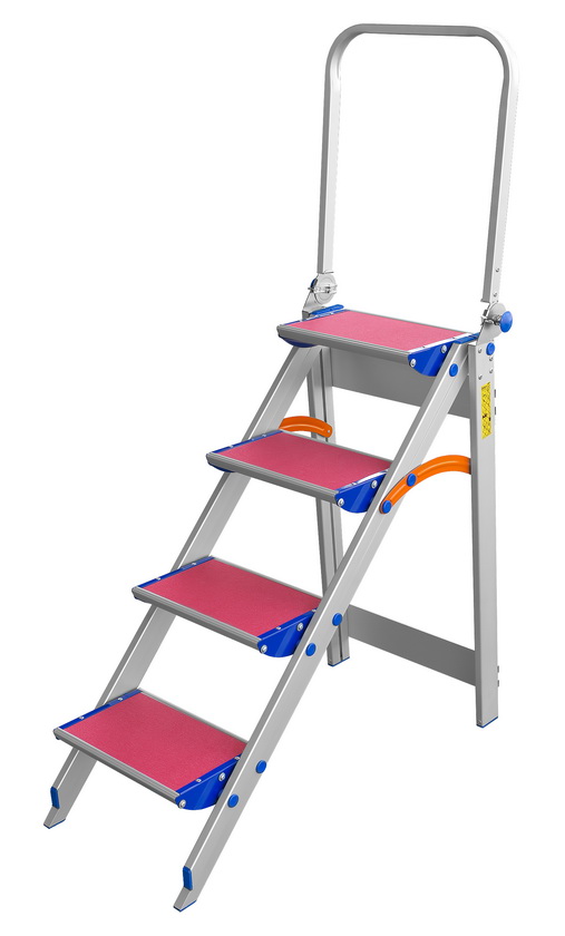 Schodki składane 93cm 4 stopnie + poręcz