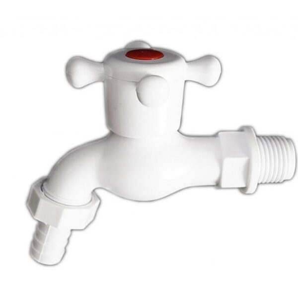 Kran - zawór czerpalny-odcinający plastikowy 3/4'' biały