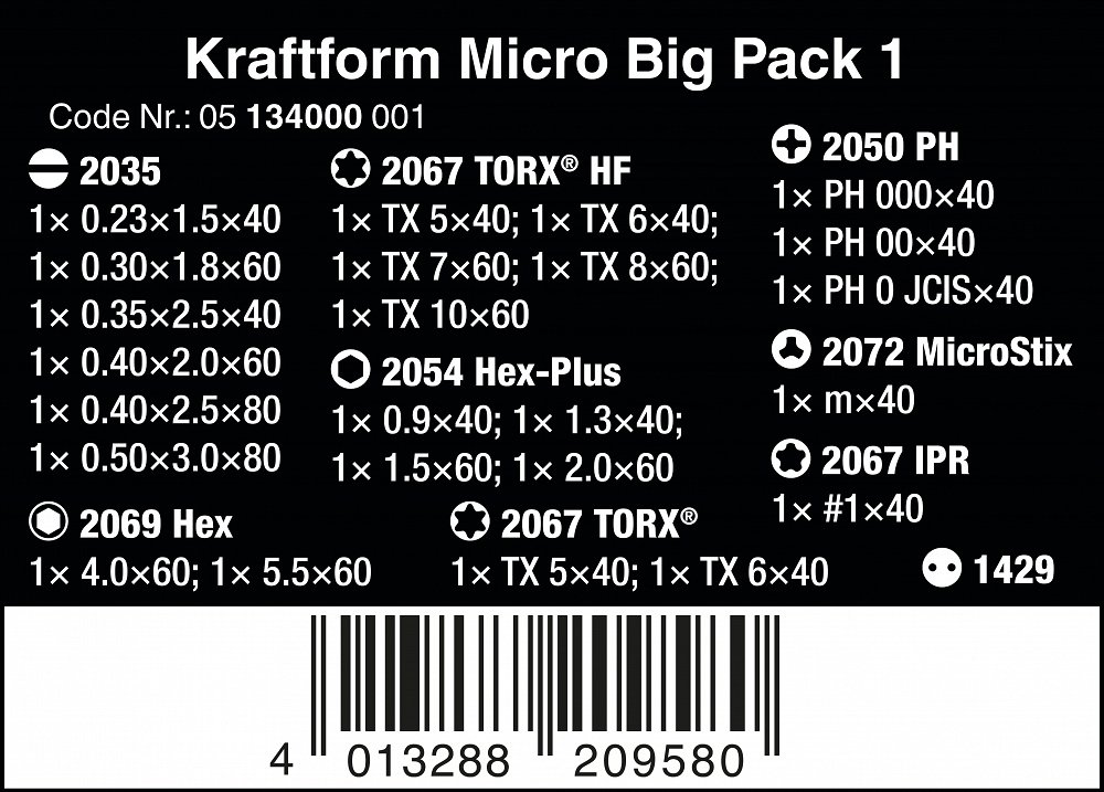 Zestaw wkrętaków kraftform micro 25szt.
