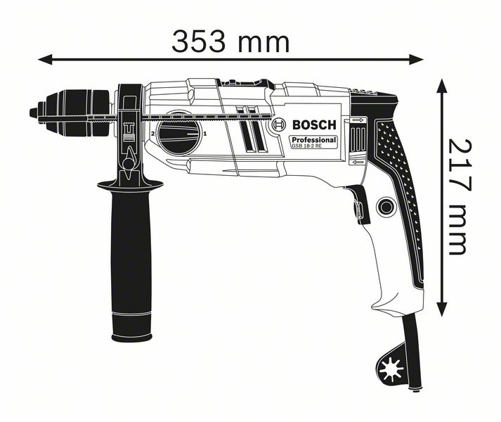 Wiertarka udarowa GSB 18-2RE 800W - ZUW