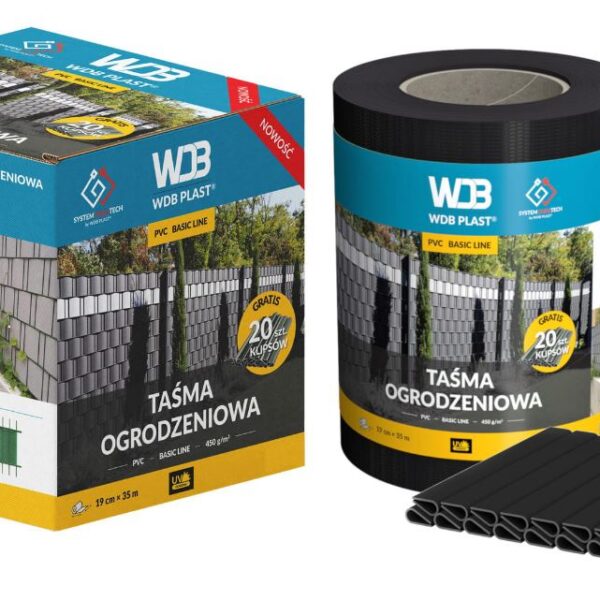 Taśma ogrodzeniowa 450 czarna miękka 190mm*35mb