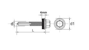 Wkręt samowiertny impax z epdm #12mm RAL9002 5.5*35mm