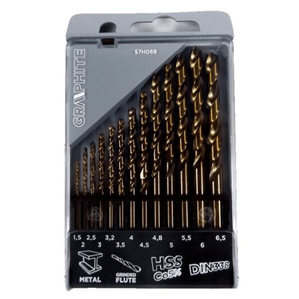 Wiertła do metalu hss-co 1.5-6.5mm 13 sztuk