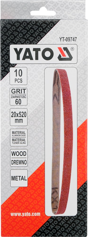 Taśma ścierna bezkońcowa 10szt P60 20*520mm