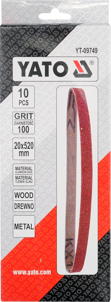 Taśma ścierna bezkońcowa 10szt P100 20*520mm