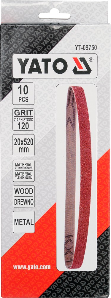 Taśma ścierna bezkońcowa 10szt P120 20*520mm