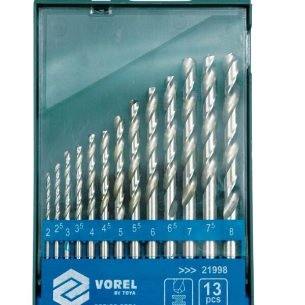 Komplet wierteł do metalu HSS 2-8mm 13szt