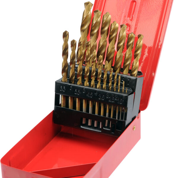 Komplet wierteł tytanowych do metalu 1-10mm 19szt.