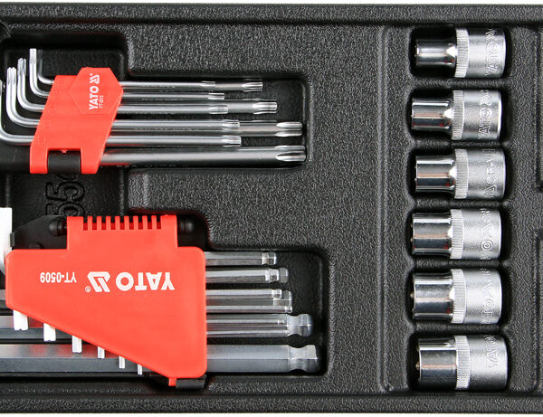 Wkład do szuflady klucze HEX, torx, nasadki 31 części