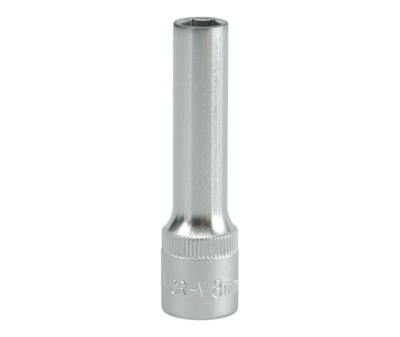 Nasadka długa 6-KĄTNA chromowana 3/8'' 8mm