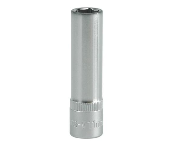 Nasadka długa 6-KĄTNA chromowana 3/8'' 11mm