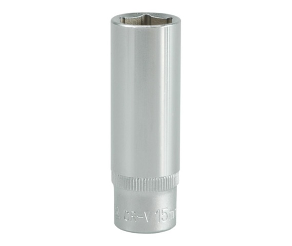 Nasadka długa 6-KĄTNA chromowana 3/8'' 15mm