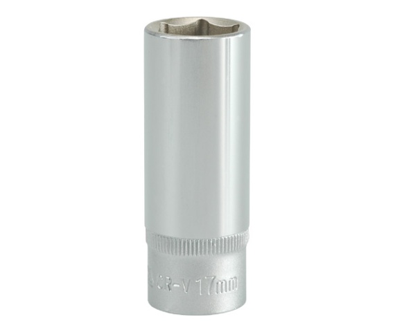 Nasadka długa 6-KĄTNA chromowana 3/8'' 17mm