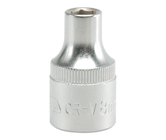 Nasadka krótka 6-KĄTNA chromowana 1/2'' 8mm
