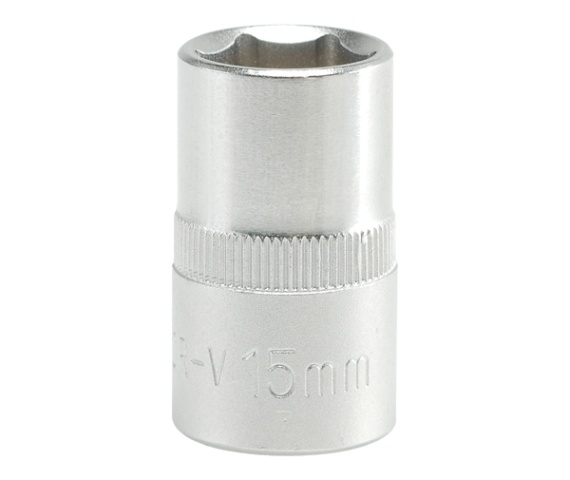 Nasadka krótka 6-KĄTNA chromowana 1/2'' 15mm