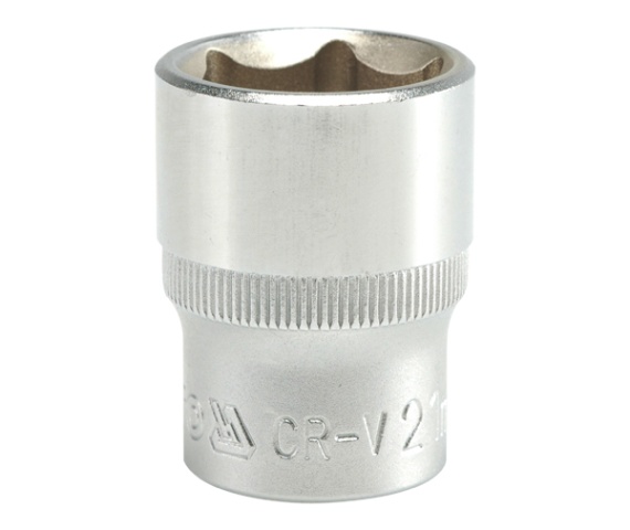 Nasadka krótka 6-KĄTNA chromowana 1/2'' 21mm