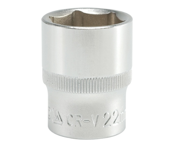 Nasadka krótka 6-KĄTNA chromowana 1/2'' 22mm