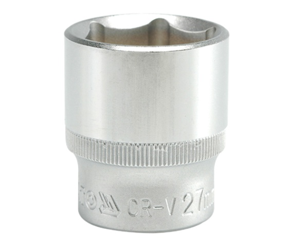 Nasadka krótka 6-KĄTNA chromowana 1/2'' 27mm