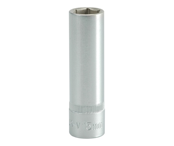 Nasadka długa 6-KĄTNA chromowana 1/2'' 15mm