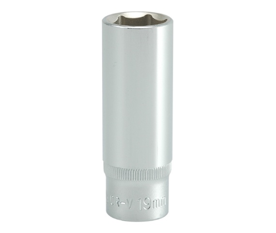 Nasadka długa 6-KĄTNA chromowana 1/2'' 19mm