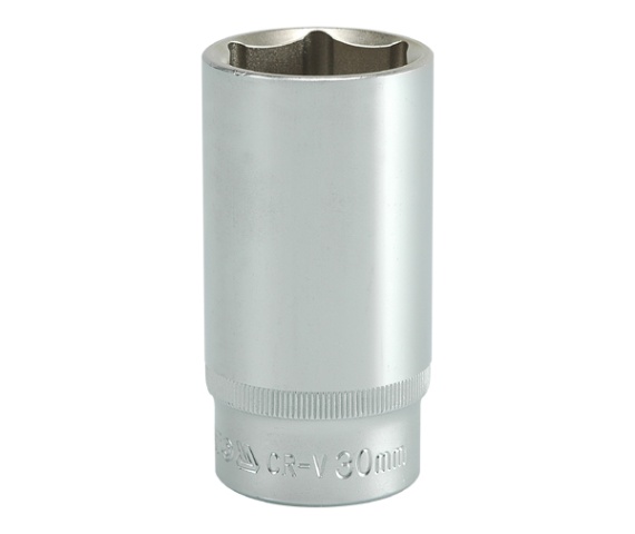 Nasadka długa 6-KĄTNA chromowana 1/2'' 30mm