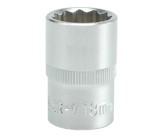 Nasadka krótka 12-KĄTNA chromowana 1/2'' 18mm