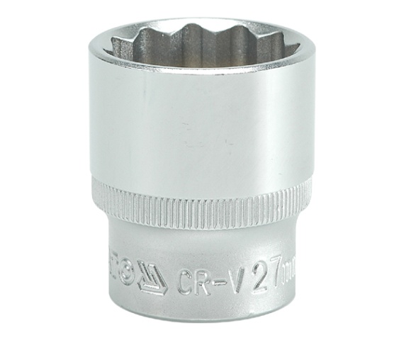 Nasadka krótka 12-KĄTNA chromowana 1/2'' 27mm