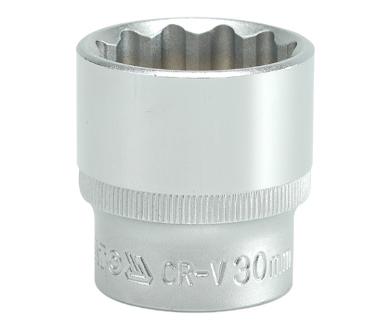 Nasadka krótka 12-KĄTNA chromowana 1/2'' 30mm