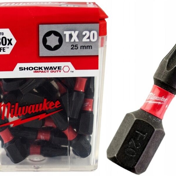 Bit, grot, końcówka torx TX20 25mm 25 szt.