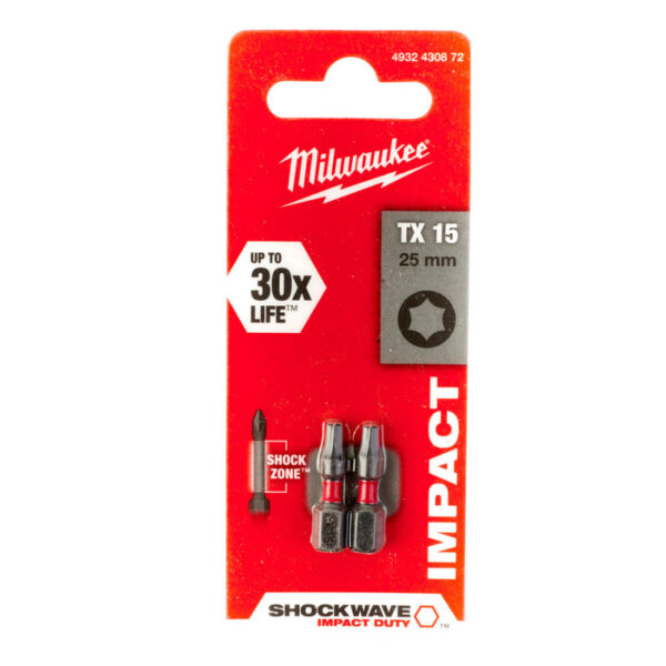 Bit, grot, końcówka torx TX15 25mm 2 szt.