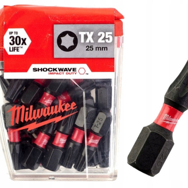 Bit, grot, końcówka torx TX25 25mm 25 szt.