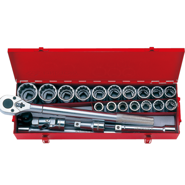 Zestaw nasadek 3/4'' 23 części krótkie 12-KĄT.21-50mm+AKCES.