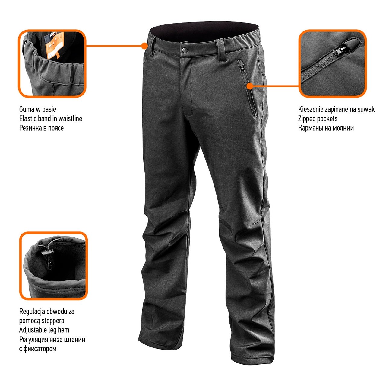 Spodnie robocze softshell, rozmiar xxxl