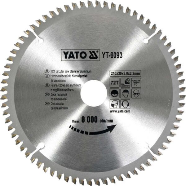 Tarcza widiowa do aluminium 210*30mm 72 zęby