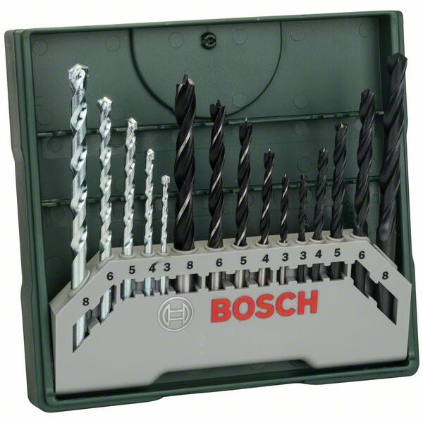 Zestaw wierteł do drewna,metalu,betonu x-line 15PC