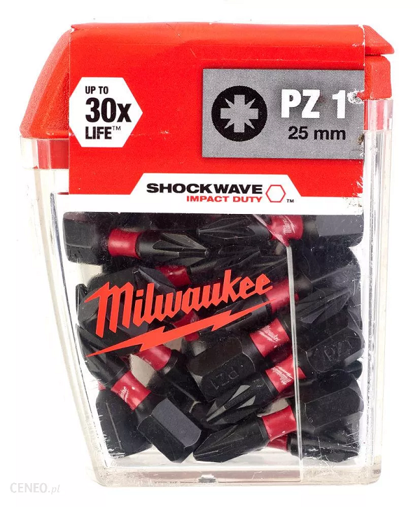 Bit, grot, końcówka shockwave PZ1 25mm 25 szt.